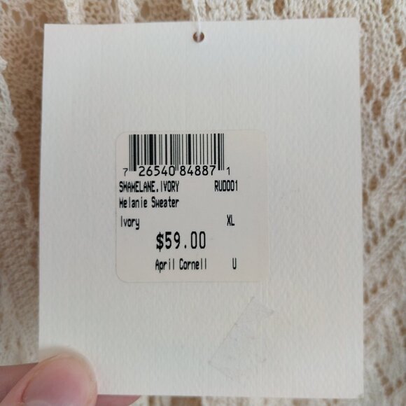 April Cornell New Vintage 1990's Crochet Lace Knit Cardigan Sweater Size XL - Picture 12 of 12